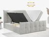 Boxspringbett, mit Fußteil, 2 Bettkästen - PREMIUM-11 - 200x200cm - Hellgrau Stoff - H4 Bild 2