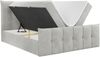Boxspringbett, mit Fußteil, 2 Bettkästen - PREMIUM-11 - 200x200cm - Hellgrau Stoff - H4 Bild 4