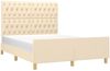 Doppelbett mit Kopfteil Stoff Creme 140x200 cm [3125305] Bild 3