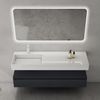 doporro Waschbeckenunterschrank Badmöbel Set Holzstruktur Schubladen Unterschrank Soft-Close MDF UP Bild 3