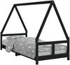 vidaXL Kinderbett Schwarz 80x200 cm Massivholz Kiefer 834452 Bild 2