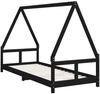 vidaXL Kinderbett Schwarz 80x200 cm Massivholz Kiefer 834452 Bild 3