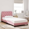 vidaXL Bett mit Matratze Rosa 100x200 cm Samt 3208645 Bild 3
