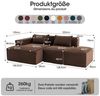 Odikalo 2-Sitzer Sofas wohnzimmer Ecksofa mit Schlaffunktion und Kissen, breites Economy-Textil-Sofa mit zwei Kissen+Federtasche-modernes einfaches und komfortables Sofa ideal für kleine Wohnzimmer Wohnungen und Büros Bild 4