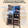 Schmuckschrank mit Spiegel & 3-farbigen LED Beleuchtung Spiegelschrank Schmuckregal Rustikalbraun Bild 3