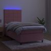 vidaXL Boxspringbett mit Matratze & LED Rosa 90x200 cm Samt 3136106 Bild 4