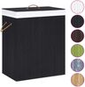vidaXL Bambus-Wäschekorb, Schwarz, 83 l, 65,5 x 33,5 x 43,5 cm Bild 2