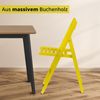 KHG 6er Set Klappstühle Holzstuhl Buche Gelb, Esszimmerstuhl klappbar platzsparend, Balkonstuhl Massivholz lackiert, 45 x 79 x 50 cm Besucherstuhl, Gästestuhl Bild 2