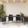 vidaXL Gartentisch mit Glasplatte Schwarz 190x90x75 cm Poly Rattan 365537 Bild 3