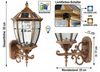 Arnusa Außen-Wandleuchte Solar Außenleuchte kabellos klassisch Kupferoptik Aluminium 52 cm, Farbtemperatur einstellbar, LED fest integriert, Warmweiß, Kaltweiß, leistungsstarker Akku lange Leuchtzeit, Warmweiß Kaltweiß Bild 3