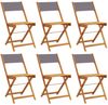 vidaXL Gartenstühle 6 Stk. Klappbar Anthrazit Stoff und Massivholz 3214614 Bild 2