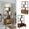 Bücherregal Fyrk Eiche rustikal 80 x 146.5 cm mit 2 Türen Vicco Bild 2