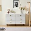 Merax Sideboard mit Gold-Akzenten in Weiß (1 St, 120 x 40 x 75 cm), Kommode mit 6 Schubladen, Buffetschrank Anrichte aus MDF und Stahl Bild 4