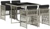 vidaXL 5-tlg. Garten-Essgruppe mit Kissen Hellgrau Poly Rattan 3210899 Bild 2