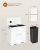 SONGMICS Mülleimer Küche, 2 x 30 L, 2 Fächer, Mülltrennsystem, Softclose, herausnehmbare Inneneimer, Pedalen, Stahl, wolkenweiß Bild 5