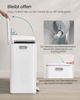 SONGMICS Mülleimer Küche, 2 x 30 L, 2 Fächer, Mülltrennsystem, Softclose, herausnehmbare Inneneimer, Pedalen, Stahl, wolkenweiß Bild 4