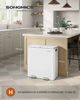 SONGMICS Mülleimer Küche, 2 x 30 L, 2 Fächer, Mülltrennsystem, Softclose, herausnehmbare Inneneimer, Pedalen, Stahl, wolkenweiß Bild 2