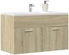 vidaXL Waschbeckenunterschrank Sonoma-Eiche 80x38,5x46cm Holzwerkstoff 856209 Bild 3