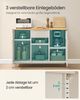 SONGMICS Aufbewahrungsschrank, Metallschrank, Schrank mit Doppeltür, Sideboard, Magnetverschluss, verstellbare Einlegeböden, Stahlgestell, sandbeige-natureichenfarben Bild 4