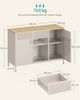 SONGMICS Aufbewahrungsschrank, Metallschrank, Schrank mit Doppeltür, Sideboard, Magnetverschluss, verstellbare Einlegeböden, Stahlgestell, sandbeige-natureichenfarben Bild 5