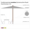 anndora-sonnenschirm Sonnenschirm 3 Meter rund Gartenschirm, Höhe verstellbar - wasserabweisende Beschichtung - leichte Montage Bild 3