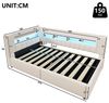 Odikalo Schlafsofa Schlafcouch 90x200 140x200 mit LED und Bettkasten, Hydraulische Lagerungt, Mit USB Typ-C Ladefunktion, LED-Beleuchtung,Sofabett, Einzelbett, Ohne Matratze, Leinen, minimalistischer Stil Bild 4