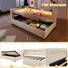 Odikalo Schlafsofa Schlafcouch 90x200 140x200 mit LED und Bettkasten, Hydraulische Lagerungt, Mit USB Typ-C Ladefunktion, LED-Beleuchtung,Sofabett, Einzelbett, Ohne Matratze, Leinen, minimalistischer Stil Bild 3