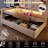 Odikalo Schlafsofa Schlafcouch 90x200 140x200 mit LED und Bettkasten, Hydraulische Lagerungt, Mit USB Typ-C Ladefunktion, LED-Beleuchtung,Sofabett, Einzelbett, Ohne Matratze, Leinen, minimalistischer Stil Bild 2