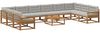 vidaXL Outdoor-Sofagarnitur mit Kissen 11 pcs Natürlich und Hellgrau 3382949 Bild 2