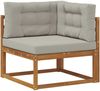 vidaXL Outdoor-Sofagarnitur mit Kissen 11 pcs Natürlich und Hellgrau 3382949 Bild 5