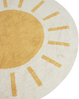 Teppich Baumwolle hellbeige gelb ø 140 cm Sonnenmuster Kurzflor BAIKER Bild 4