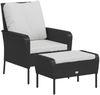 vidaXL Gartenstuhl mit Fußhocker Schwarz Poly Rattan 364116 Bild 2
