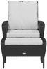 vidaXL Gartenstuhl mit Fußhocker Schwarz Poly Rattan 364116 Bild 3