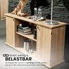bümö Sideboard Grau/Silber mit Flügeltüren & Regal - Büromöbel Sideboard Holz 166cm breit, 45cm schmal, Büro Schrank für Flur oder als Wohnzimmer-Kommode mit Relinggriffen, SB2T-5-S-RE Bild 2
