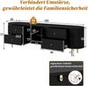 TV-Schrank, Lowboard, dreidimensionale Wellenstruktur, abgerundete Kanten, MDF-Korpus, Aluminiumgriffe, Eisenfüße, fester Einlegeboden, Kabeldurchlass, Wohnzimmer Bild 4