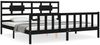 vidaXL Massivholzbett mit Kopfteil Schwarz 200x200 cm 3192580 Bild 2