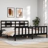 vidaXL Massivholzbett mit Kopfteil Schwarz 200x200 cm 3192580 Bild 4