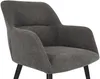 Vente-unique - Stuhl mit Armlehnen 2er-Set - Stoff & schwarzes Metall - Grau - HEKA Bild 5