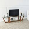 Dmora Fernsehschrank Arienzo, Ständer für Wohnzimmerfernseher, Niedriges Wohnzimmer-Sideboard, TV-Ständerbasis, 158x35h35 cm, Nussbaum Bild 2