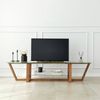 Dmora Fernsehschrank Arienzo, Ständer für Wohnzimmerfernseher, Niedriges Wohnzimmer-Sideboard, TV-Ständerbasis, 158x35h35 cm, Nussbaum Bild 4