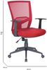 Dmora Stuhl mit Rädern Eulalia, Mesh-Chefsessel mit Armlehnen, ergonomischer Bürositz, 59x64h96/106 cm, Rot Bild 3