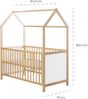 roba Hausbett 70 x 140 cm - Babybett in Hausoptik - Höhenverstellbar - Umbaubar - Holz bicolor Bild 5