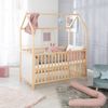 roba Hausbett 70 x 140 cm - Babybett in Hausoptik - Höhenverstellbar - Umbaubar - Holz bicolor Bild 3
