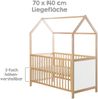 roba Hausbett 70 x 140 cm - Babybett in Hausoptik - Höhenverstellbar - Umbaubar - Holz bicolor Bild 4