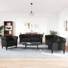 vidaXL 3-tlg. Sofagarnitur Schwarz Stoff 3209193 Bild 3