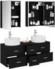 vidaXL Badezimmermöbel-Set 5 pcs Schwarze Eiche Ingenieurholz und Glas 3406928 Bild 3