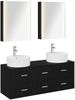 vidaXL Badezimmermöbel-Set 5 pcs Schwarze Eiche Ingenieurholz und Glas 3406928 Bild 2