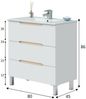 Dmora Badezimmermöbel Dianmu, Badezimmerschrank, Mehrzweckschrank, Hängeschrank mit Spiegel, 80x45 h86 cm, Glänzendes Weiß und Eiche Bild 3