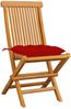 vidaXL Gartenstühle mit Roten Kissen 8 Stk. Massivholz Teak 3072938 Bild 3
