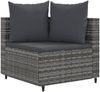 vidaXL 6-tlg. Garten-Sofagarnitur mit Kissen Grau Poly Rattan 3308394 Bild 3